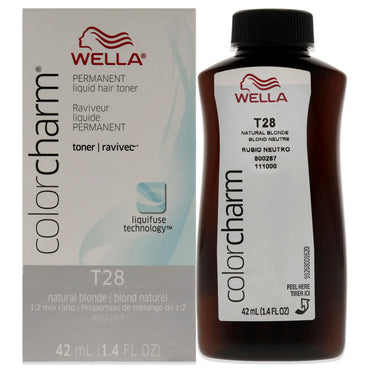 Wella Color Charm Permanent Liquid Hair Toner T28 Natural Blonde Shade, 1.4 Oz