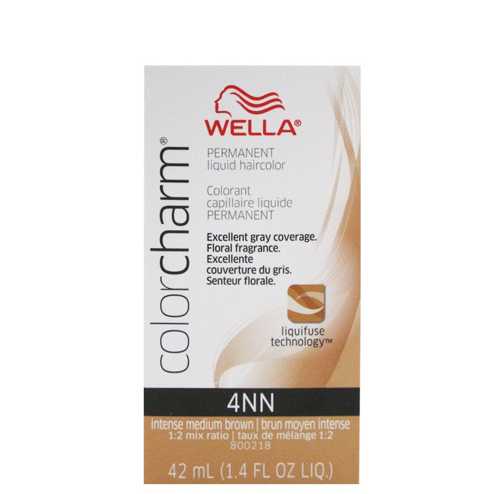 Wella Color Charm Permanent Liquid Hair Color, 4NN Intense Medium Brown, 1.4 Oz