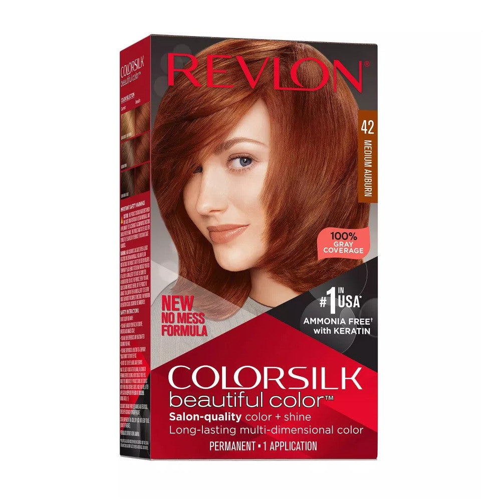 Revlon Colorsilk Beautiful 42 Medium Auburn Permanent Hair Color, 1 Ea