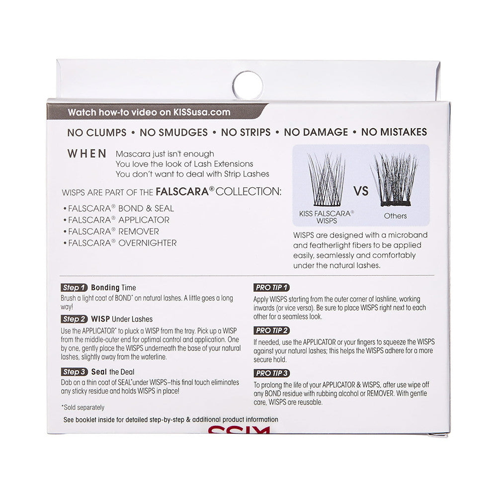 Kiss Falscara DIY Eyelash Extensions Multipack Lengthening Wisps, 24 Ea
