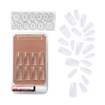 Kiss Salon Acrylic Natural Nails Crystal Clear, 28 Ea