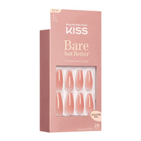 Kiss Bare but Better Sculpted Nude Fake Nails Nude Glow, 28 Ct
