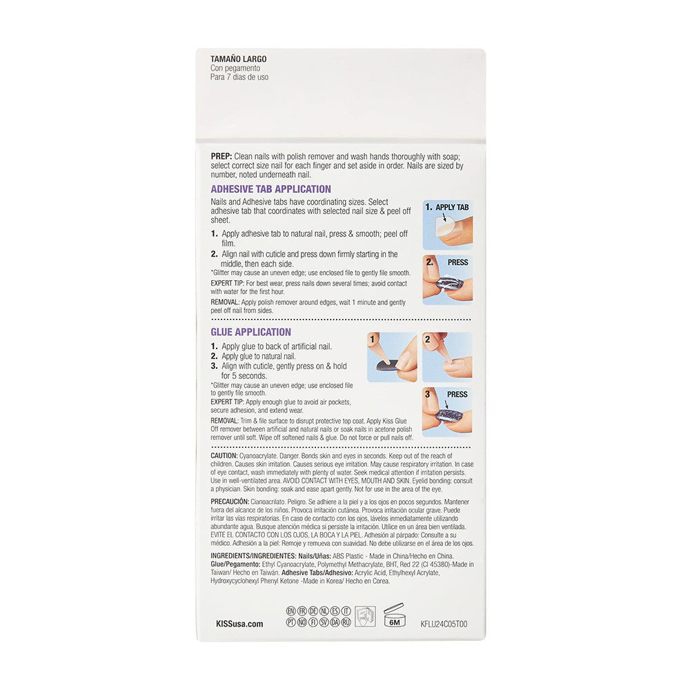 Kiss Gel Fantasy Ready to Wear Fake Nails, A Whole New World, 28 Ct