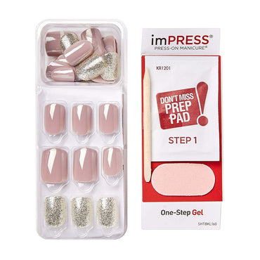 Kiss imPRESS Press on Manicure Fake Nails, One More Chance, 30 Ct