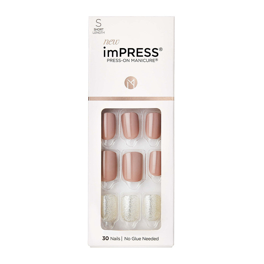 Kiss imPRESS Press on Manicure Fake Nails, One More Chance, 30 Ct