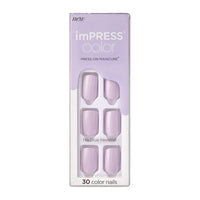 Kiss imPRESS Color Press on Manicure PiEaure PurpleEa Short, 30 Ea
