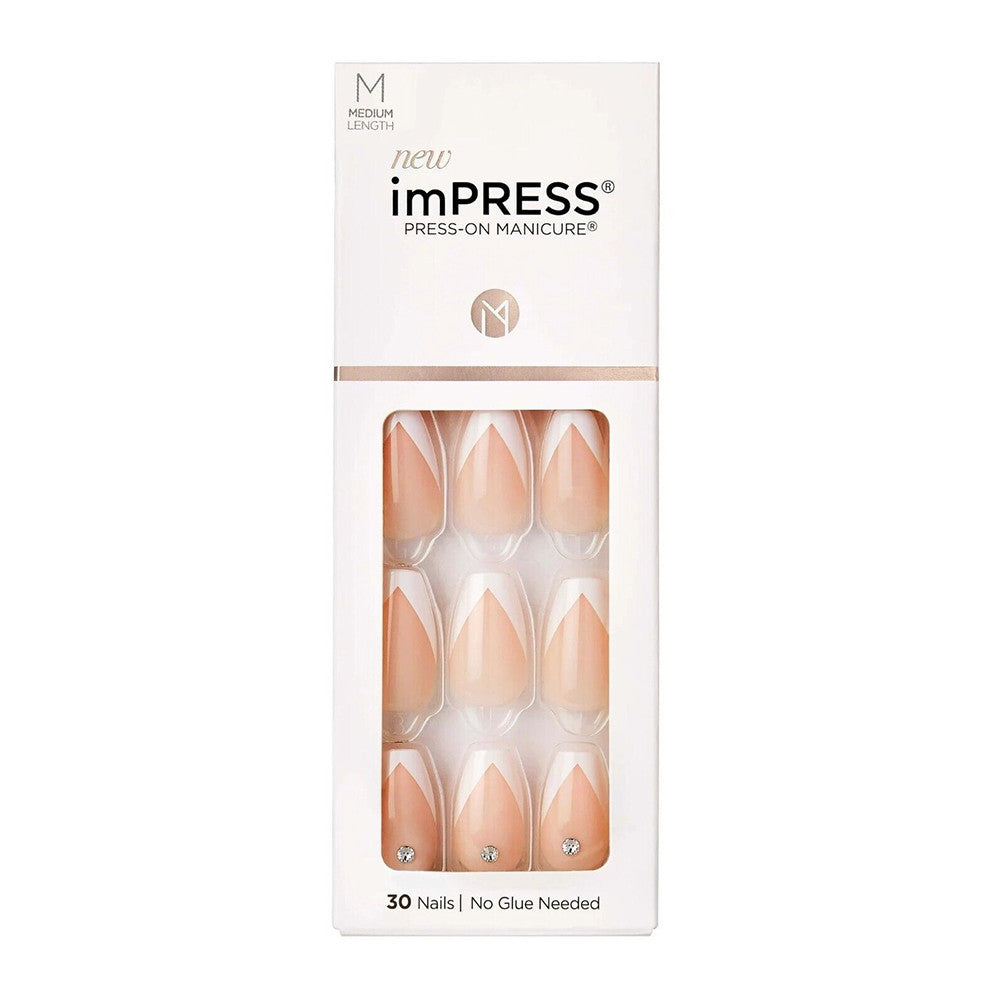Kiss imPRESS Press on Manicure So French Medium, 30 Ea
