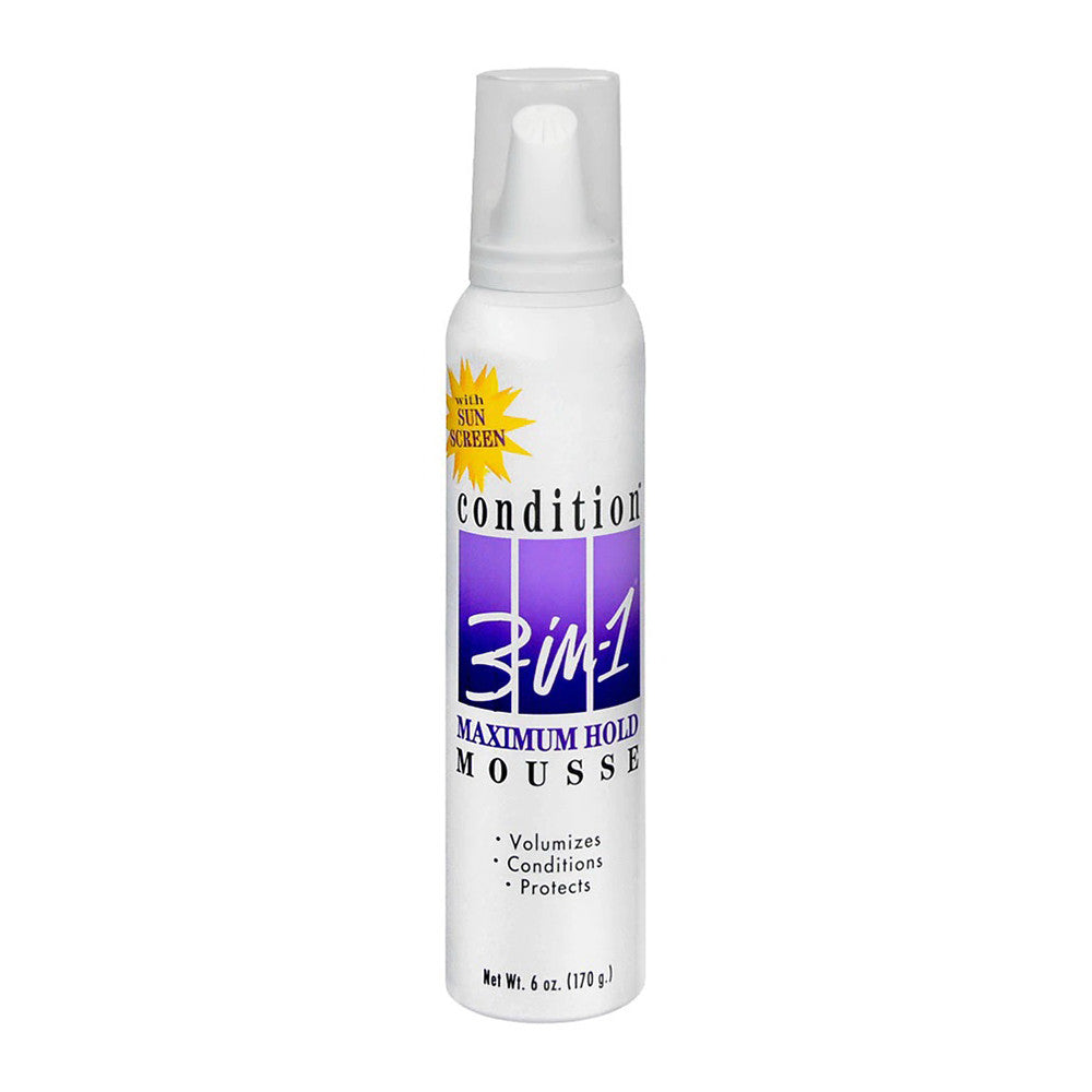 Condition 3-N-1 Maximum Hold Mousse with Sunscreen, 6 Oz