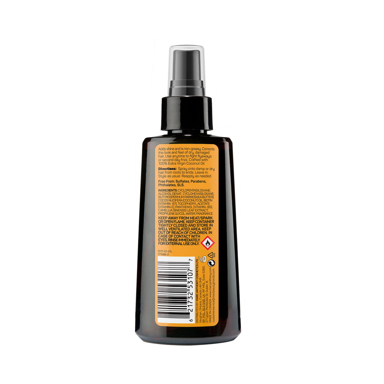 Marc Anthony Coconut & Shea Nourishing Dry Styling Oil with Biotin, 4.06 Oz