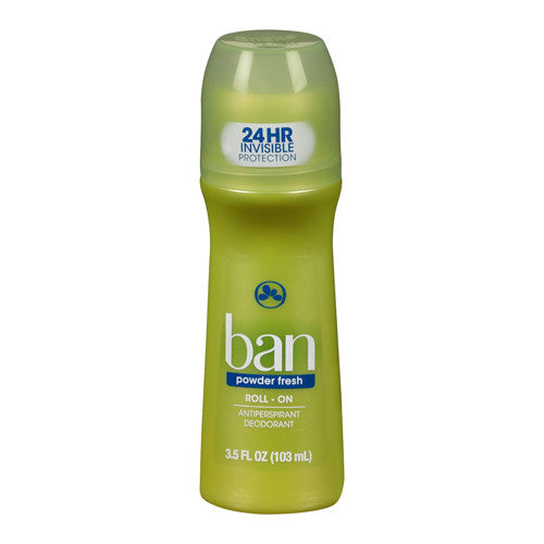 Ban Roll On Antiperspirant Deodorant, Powder Fresh, 3.5 Oz