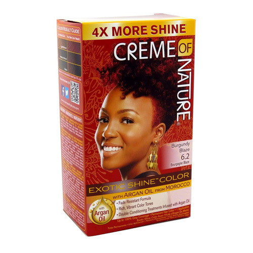 Creme Of Nature Burgundy Blaze Exotic Shine Permanent Hair Color #6.2 Kit, 1 Ea