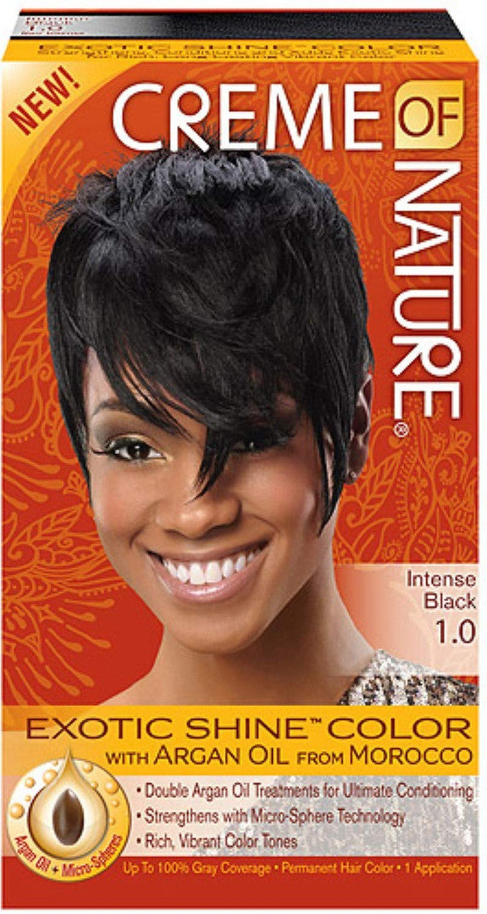 Creme Of Nature Color #1.0 Intense Black Exotic Shine, 1 Ea