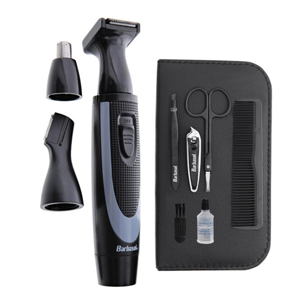 Barbasol All In One Mens Travel Grooming Set CBG15000 Styles Beards Sideburns Difficult Facial Hair 1Ea