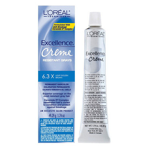 Loreal Excel Creme Resist # 6.3X Light Golden Brown, 1.74 Oz