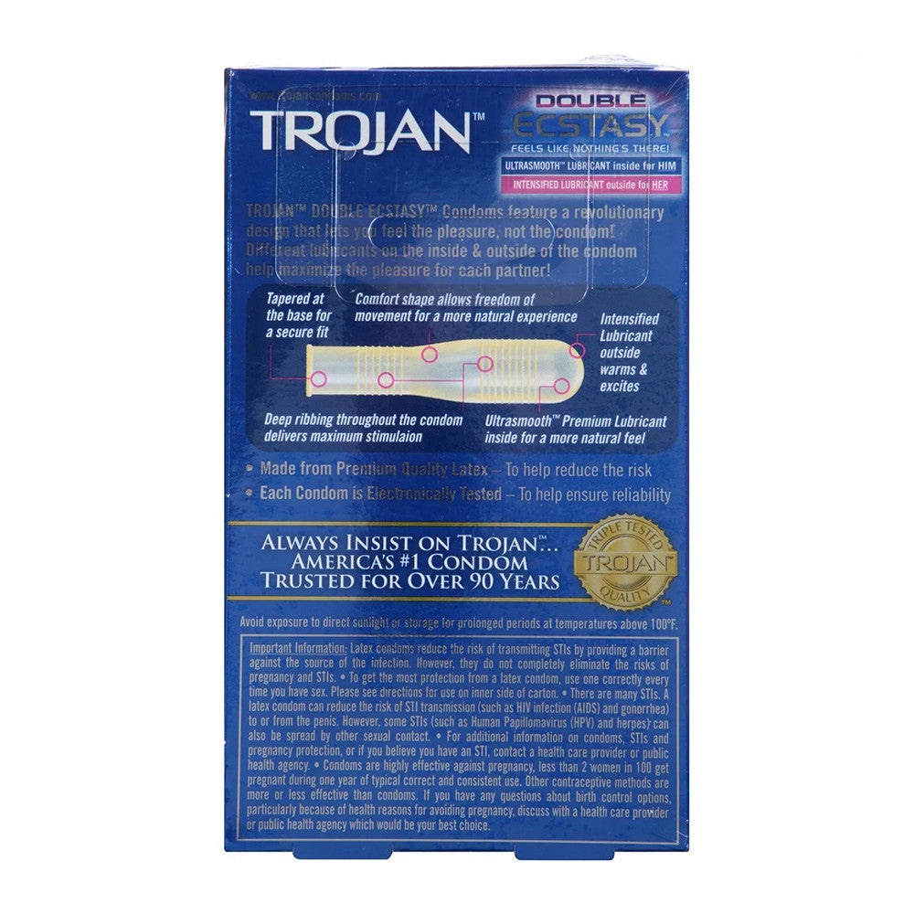 Trojan Double Premium Latex Condoms - 10 Ea