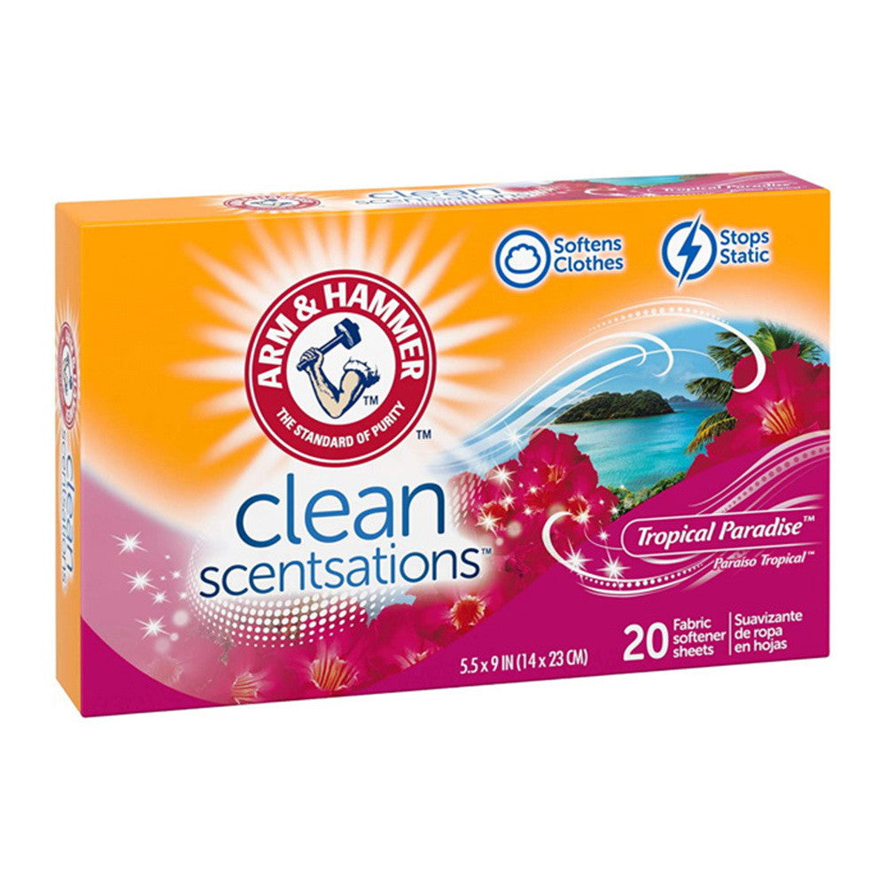 Arm & Hammer Fabric Softener Sheets, Tropical Paradise, 20 Ea