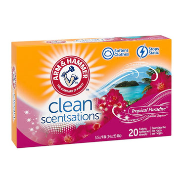 Arm & Hammer Fabric Softener Sheets, Tropical Paradise, 20 Ea