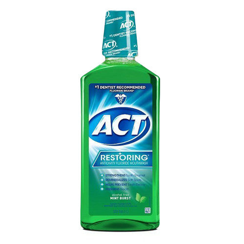 Act Restoring Anticavity Fluoride Mouthwash, Mint Burst, 33.8 oz