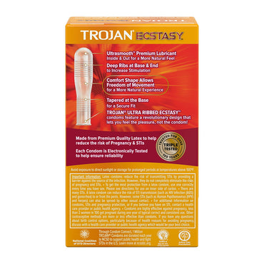 Trojan Stimulations Ultra Smooth Lubricant Latex Condoms, 10 Ea