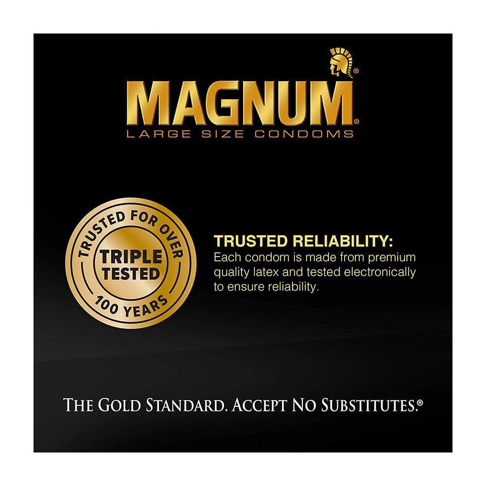 Trojan Magnum Lubricated Latex Condoms, 3 Ea/Pack