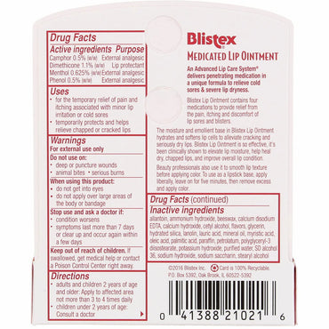 Blistex Medicated Lip Ointment Tube, 0.21 Oz