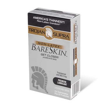 Trojan Supra Non-Latex Bareskin Lubricated Condoms, 6 Ea
