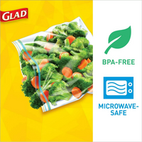 Glad Zipper Storage Bag Gallon, 20 Bags
