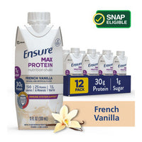 Ensure Max Protein Nutrition Shake, French Vanilla, 11 fl oz, 12 Count