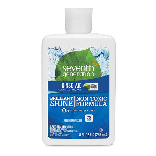 Seventh Generation Free and Clear Rinse Aid Dishwasher Liquid, 8 Oz