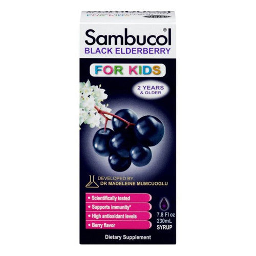 Sambucol Black Elderberry For Kids Syrup, Berry Flavor, 7.8 oz