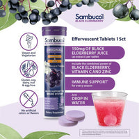 Sambucol Black Elderberry Original Formula Vitamin C Plus Zinc Effervescent Tablets, 15 Ea