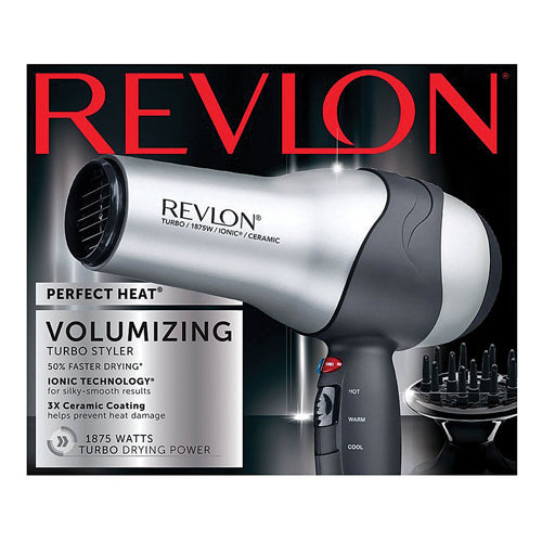 Revlon Perfect Heat 1875 Watt Volumizing Turbo Styler Hair Dryer, RV473CP, 1 Ea