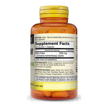 Mason Natural Cats Claw 500 Mg Premium Herbal Supplement Capsules - 60 Ea