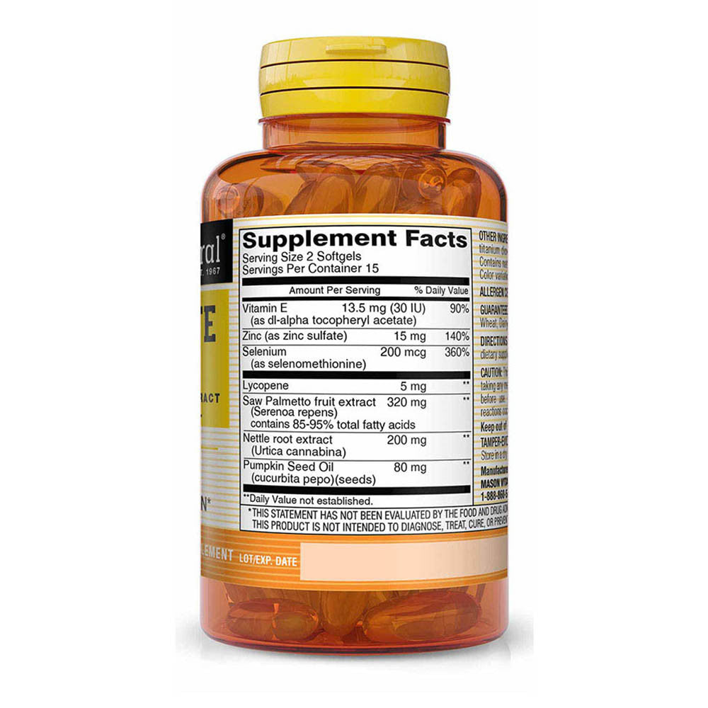 Mason Natural Prostate Softgels, Nighttime Urinary Frequency - 30 Ea
