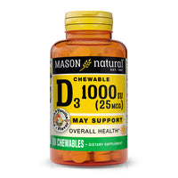 Mason Natural Vitamin D3 1000Iu Chewable Tablets, Peach Vanilla Flavor - 50 Ea