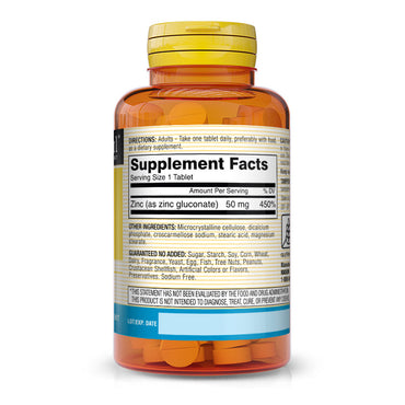 Mason Natural Zinc 50 Mg Dietary Supplement Tablets - 100 Ea