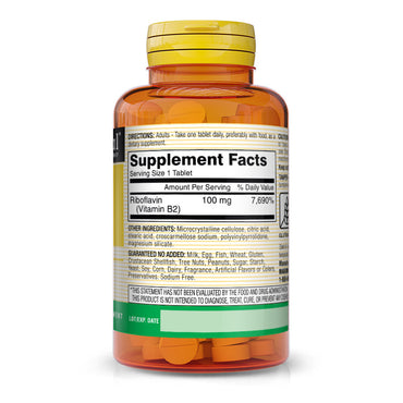 Mason Naturals Vitamin B-2 100 Mg Tablets, 100 Ea