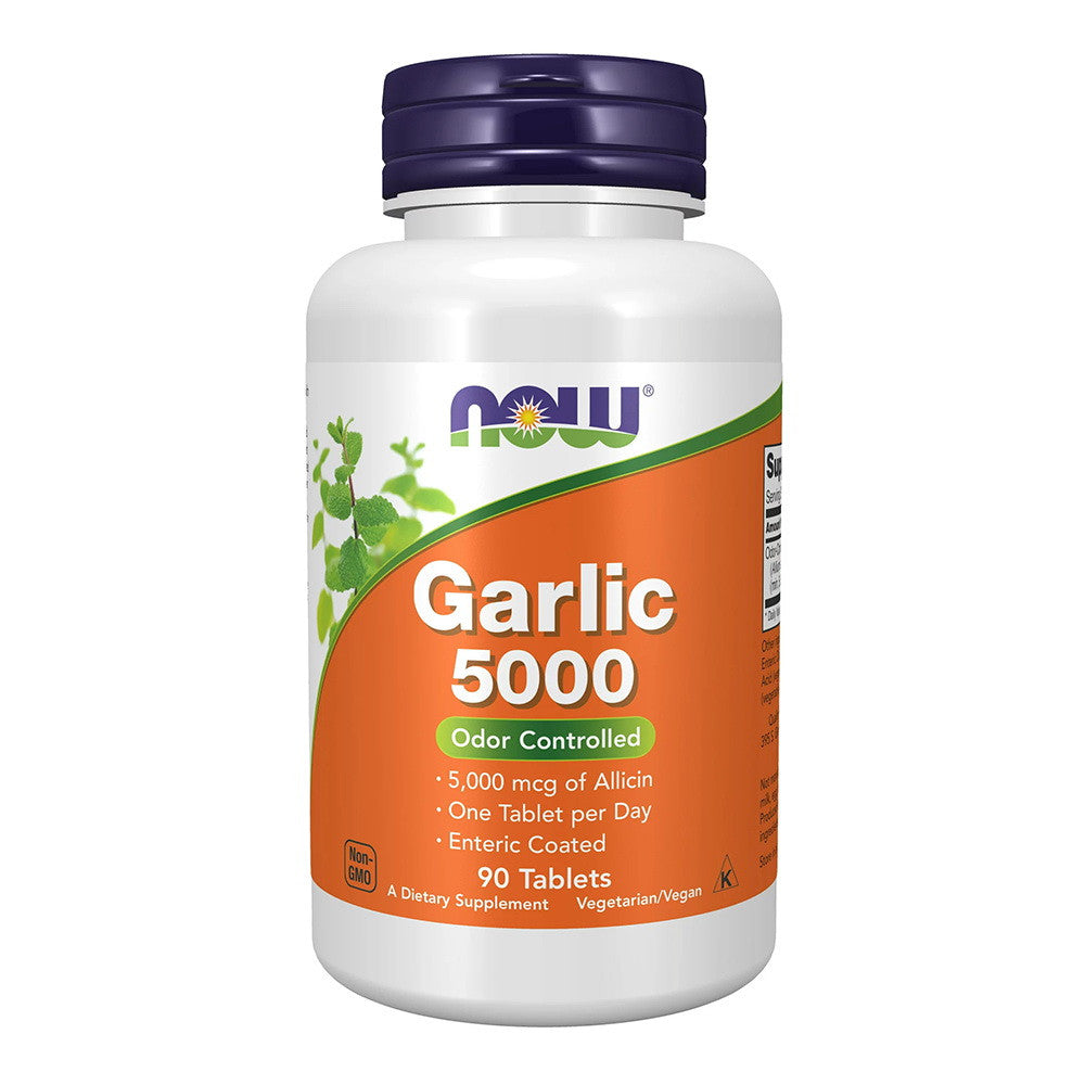 NOW Foods Garlic 5000, Odor Controlled , Odor Controlled, 90 tablets