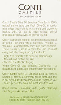 Conti Castile Pure Organic Olive Oil Sensitive Skin Bar Soap, 3.7 Oz