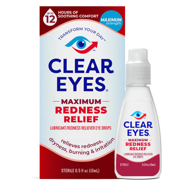 Clear Eyes Maximum Redness Relief Lubricant Eye Drops, 0.5 Oz