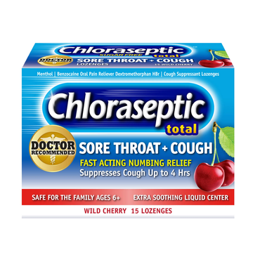 Chloraseptic Sore Throat Sugar Free Lozenges, Wild Cherry - 15 Ea