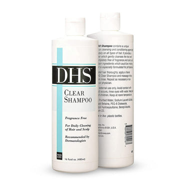DHS Clear Hair Shampoo For Daily Cleaning Of Hair And Scalp, Fragrance Free, 16 Oz