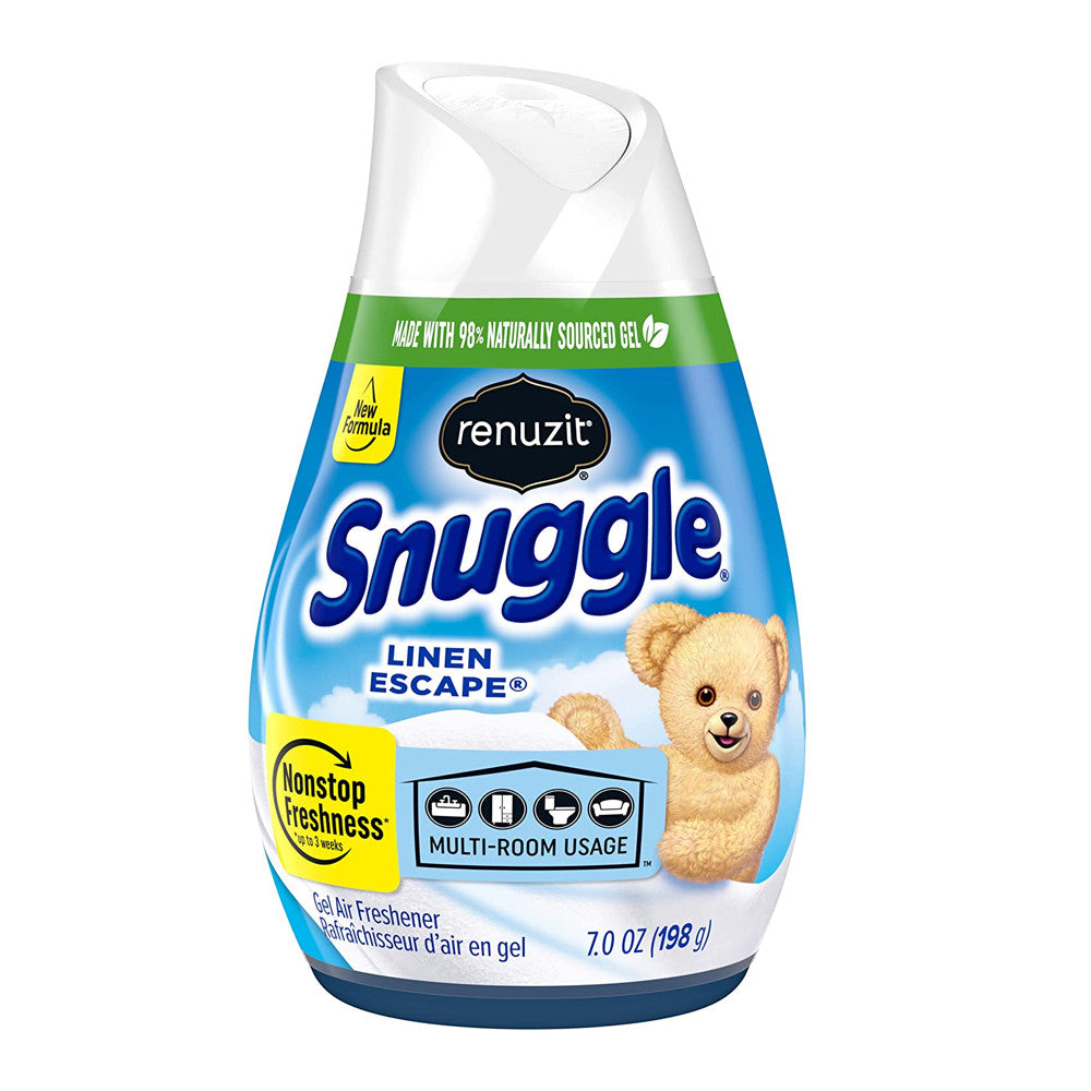Renuzit Snuggle Solid Gel Air Freshener, Linen Escape Scent, 7 Oz