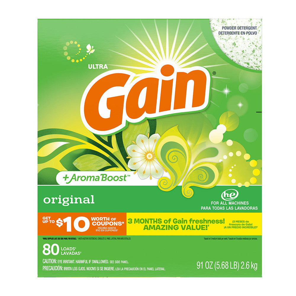 Gain Original Powder Laundry Detergent, 91 Oz