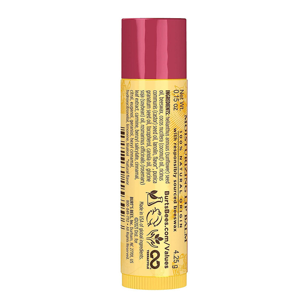 Burts Bees 100% Natural Moisturizing Lip Balm, Pomegranate, 1 Ea