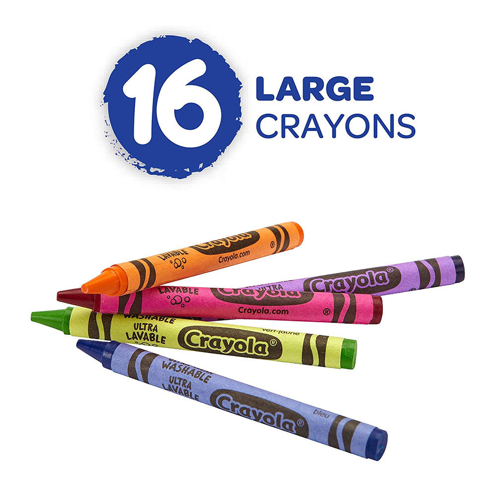 Crayola Ultra Clean Washable Color Max Nontoxic Large Crayons, 16 Ea