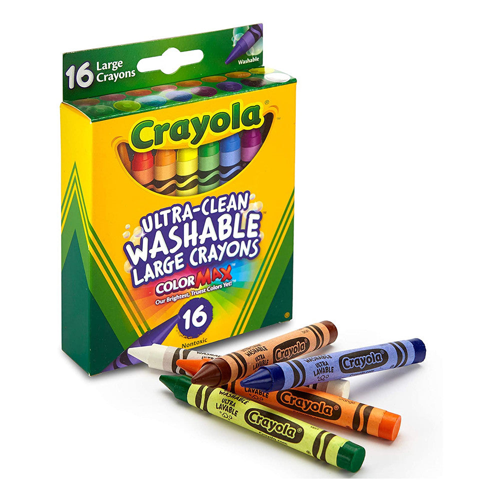 Crayola Ultra Clean Washable Color Max Nontoxic Large Crayons, 16 Ea