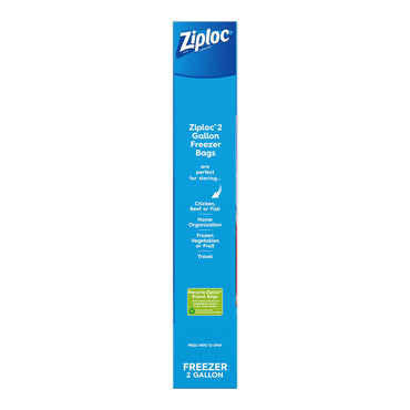 Ziploc Freezer Two Gallon Bags, 10 Ct