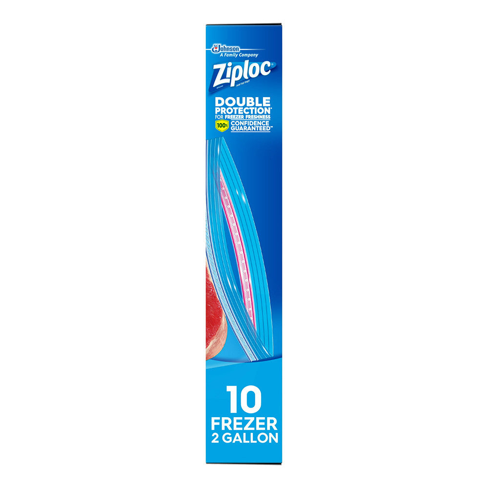 Ziploc Freezer Two Gallon Bags, 10 Ct