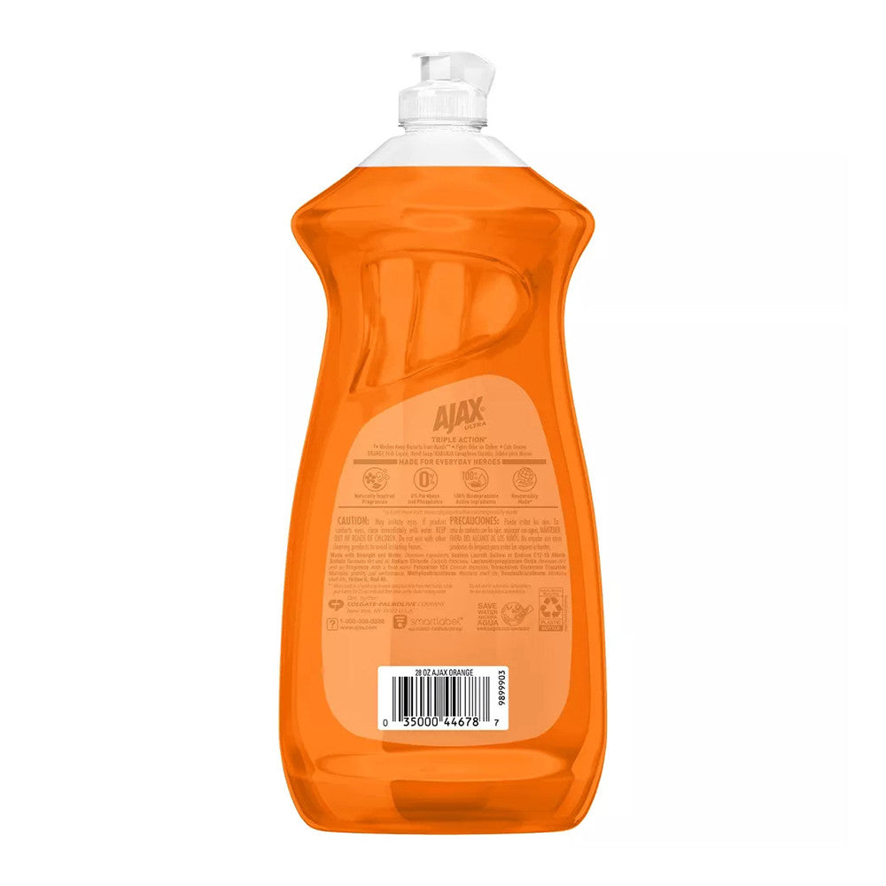 Ajax Ultra Triple Action Liquid Dish Soap, Orange, 28 Oz